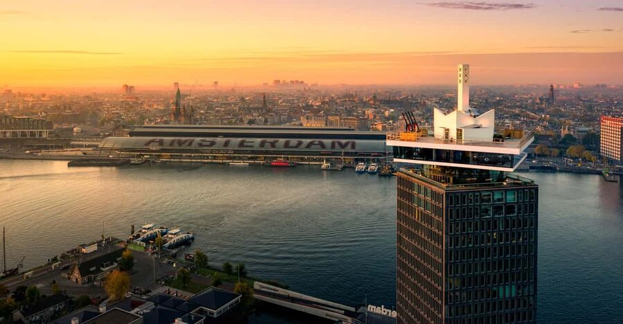 Amsterdam: A'DAM Lookout Entry Ticket with Burger - What you can see from the deck