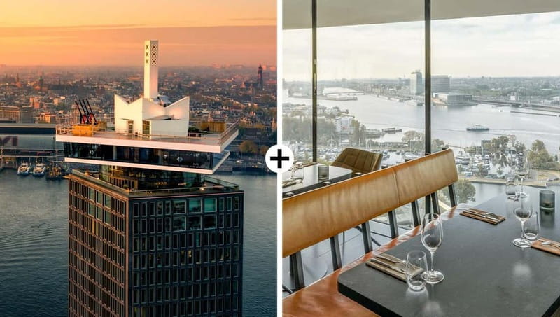 Amsterdam: A'DAM Lookout with Revolving Restaurant Moon - The elevator ride and the 100-meter observation deck