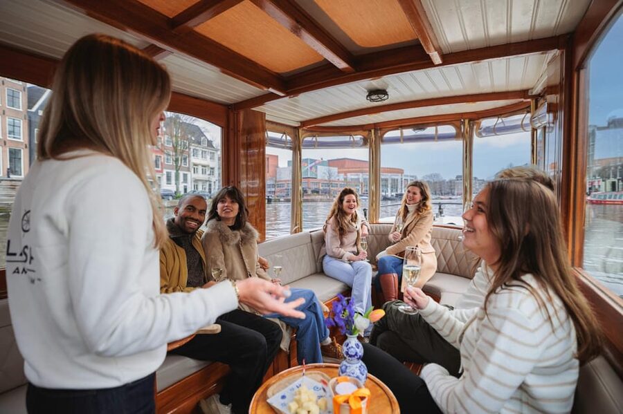 Amsterdam: Canal Cruise with Bubbles & Bites - The Jordaan and the Skinny Bridge