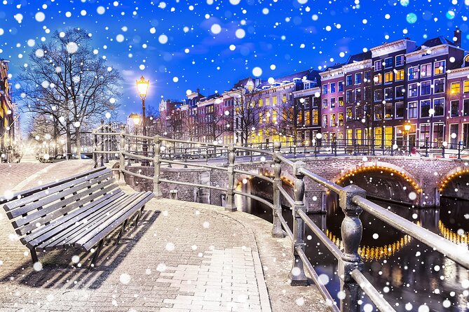 Amsterdam Christmas Walk with hot drink and Dutch treat - Dam Square and the Christmas tree