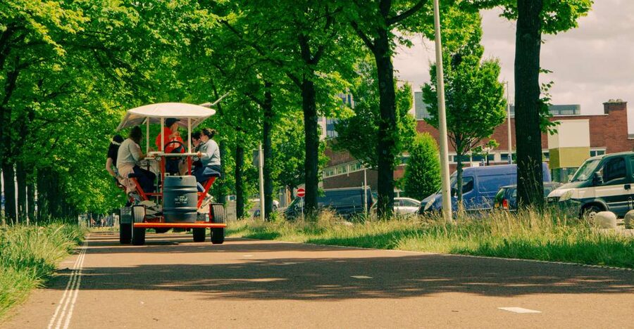 Amsterdam: Dutch Beer Bike Blast Tour with Onboard Bar - Rhoneweg 1: Starting outside the old center
