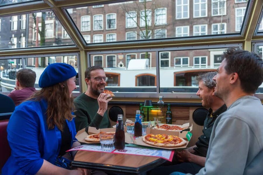 Amsterdam: Evening Pizza Cruise Along the Canals - Magere Brug, the Dancing Houses, and NEMO