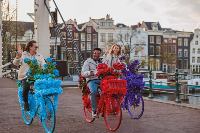 Amsterdam: Explore Canals, Guided Tour on Flower Bikes - Meeting near Central Station