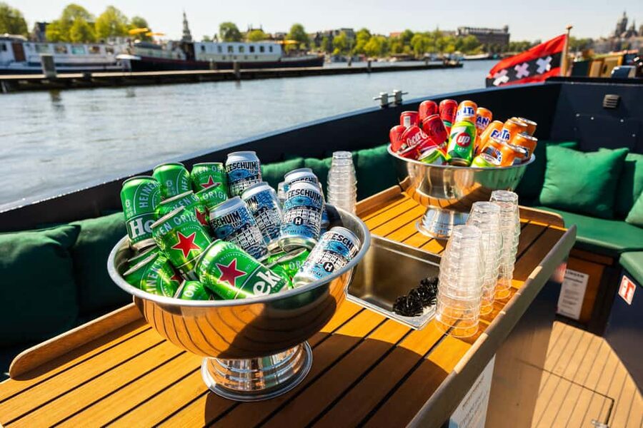 Amsterdam: Guided Open Boat Canal Cruise Including Drink - Key points at a glance