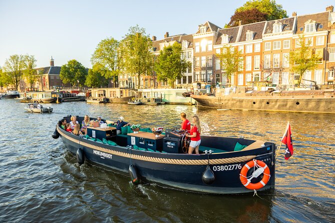Amsterdam: Guided Open Boat Canal Cruise Unlimited Drinks Option - Jordaan views, Anne Frank House, and the western canals