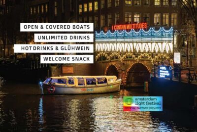 Light Festival Boat Tour with Warm Drinks