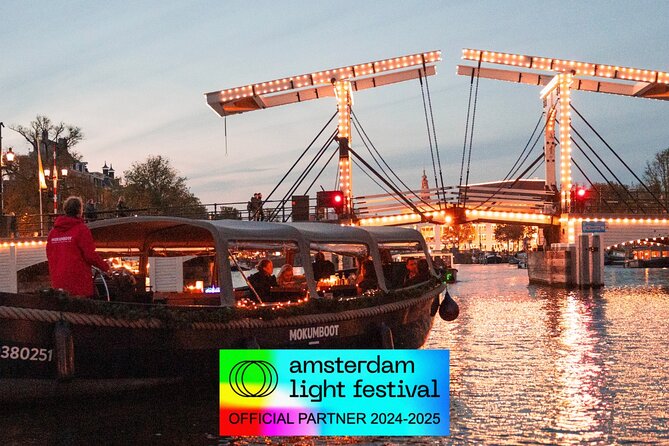 Amsterdam: Light Festival Open Boat - Unl. Drinks Option - Mokumboot and the local boating connection