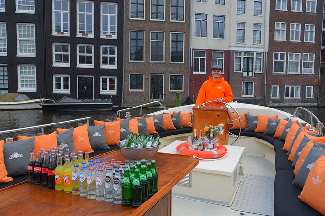 Amsterdam Private Boat Trip With Skipper, Burger and Beers - Rembrandtplein and the old Amstel bridges