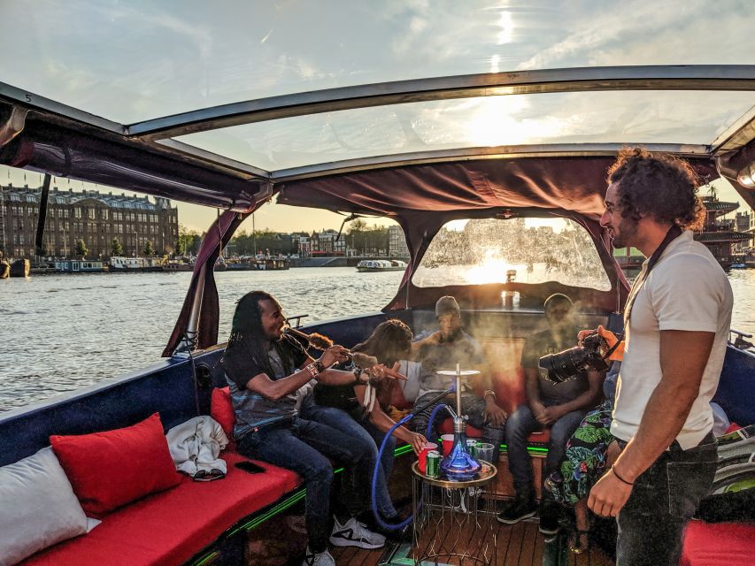 Amsterdam: Smoke and Lounge City Boat Cruise - The Amstel, Skinny Bridge, and Dancing Houses