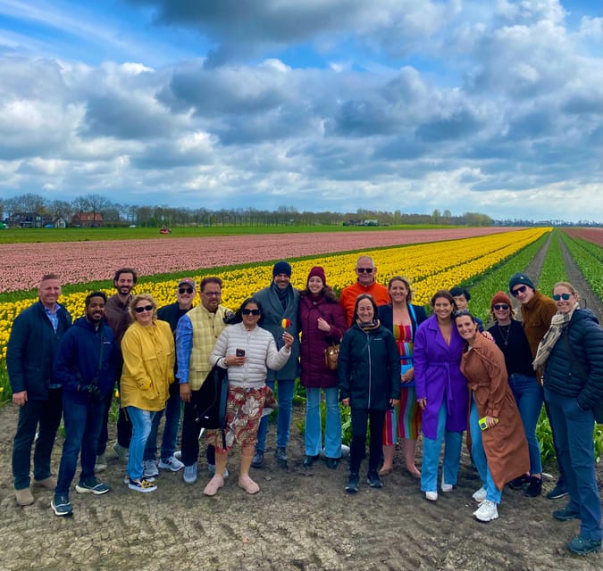 Amsterdam: Tulip Fields Day Tour with Lunch & Windmill - Three fields, three chances to understand tulip farming