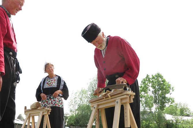 Private Workshop for Wooden Shoe Making in Simonehoeve - Turning a block of wood into a Dutch clog