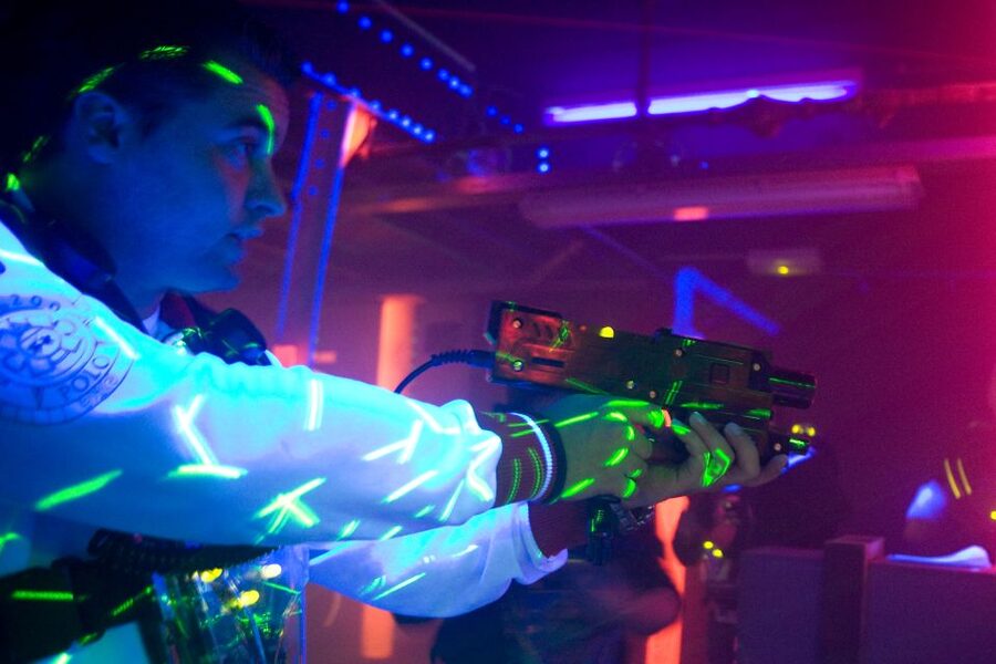 Rotterdam: Lasergame Actvity - Meeting the Boat Bar opposite the Euromast